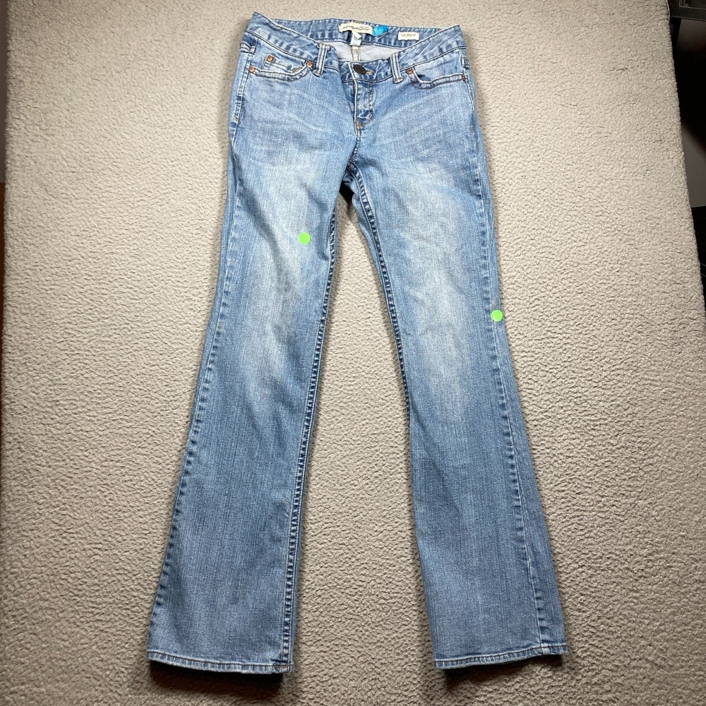 Aeropostale Hailey Skinny Flare Womens 7/8 Long Light Wash Blue Curvy Distressed